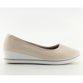 Guld c21v Guld wedge ballerinaer brun