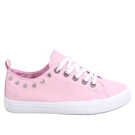 Sneakers med pink cubic zirconias BL122p Pink lyserød