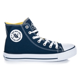 New Age Bindede høje sneakers blå