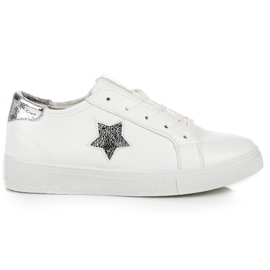 Bundet sneakers med en stjerne hvid