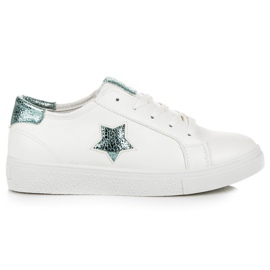 Bundne sneakers med en stjerne hvid