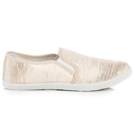Slip på sneakers med guldtråd