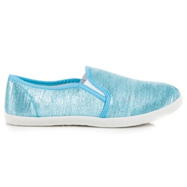 Slip på sneakers med sølvtråd blå