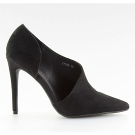 Asymmetriske sorte pumps på en pin ZY098 Sort