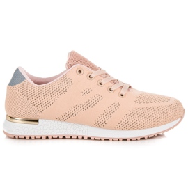 Tekstil knudede sneakers lyserød