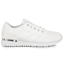 Tekstil knudede sneakers hvid
