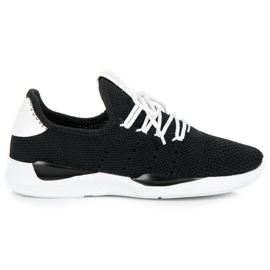 Gennembrudte sneakers sort