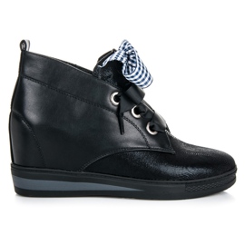 Vinceza Sorte sneakers med bånd