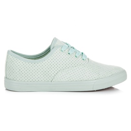 Openwork sneakers i ruskind grøn