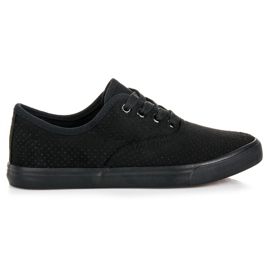 Openwork sneakers i ruskind sort
