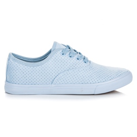 Openwork sneakers i ruskind blå