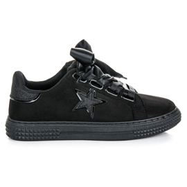 Stilfulde ruskindssneakers sort