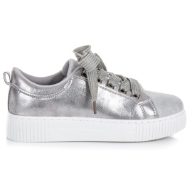 Sport Sneakers På Platformen Med Indbinding grå
