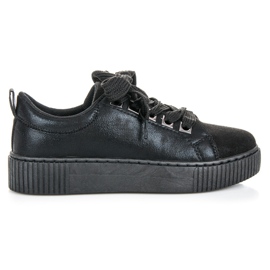Sport Sneakers På Platformen Med Indbinding sort