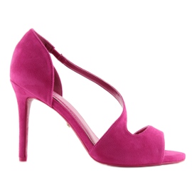 Pumper eksponeret asymmetrisk fuchsia lyserød