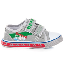 Hasby Sneakers til drenge med velcro grå