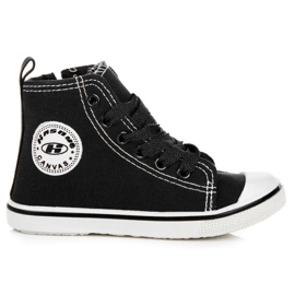 Hasby Høje sneakers med lynlås sort