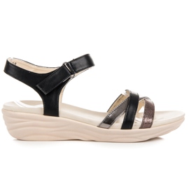 Kylie Velcro sandaler sort