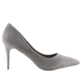 Suede højhælede Candy Shop grå LEI-90 D.GRAY