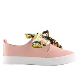 Sneakers snøret med et pink bånd XL09P Pink lyserød
