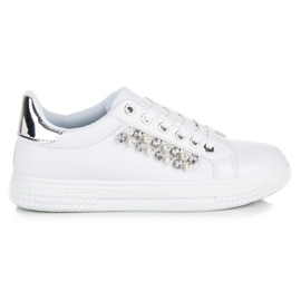 Hvide sneakers med perler