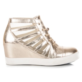 Kylie Gyldne wedge sneakers gylden