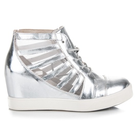 Kylie Sølv Wedge sneakers grå