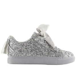 Sølv Glitter Sneakers M-611 Sølv grå