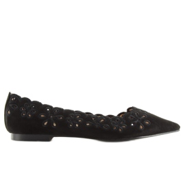 Sorte gennembrudte ballerinaer Lt99P Sort