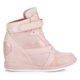 Vices Sneakers med bundet kile lyserød
