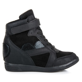 Vices Sneakers med bundet kile sort