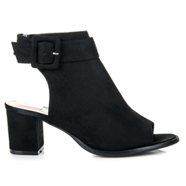 Seastar Sorte Peep Toe-støvler