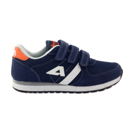 American Club Amerikanske sneakers med læder indersål marine blå orange hvid