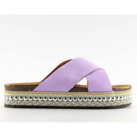 Violet dametøfler CK15P Lilla