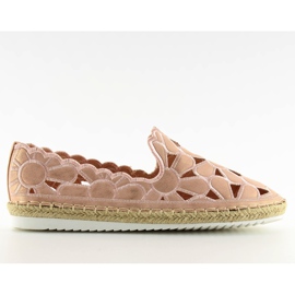 Pink gennembrudte espadriller til kvinder LT86 Champagne lyserød