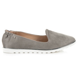 Vices Slip-on ballerinaer i ruskind grå