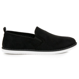 Bestelle Gennembrudte slipons sort