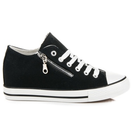 Kayla Sneakers med bundet kile sort
