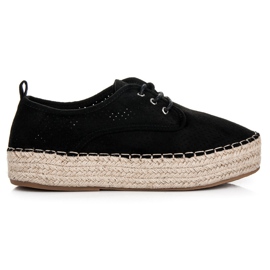 Seastar Openwork Espadrilles på platformen sort