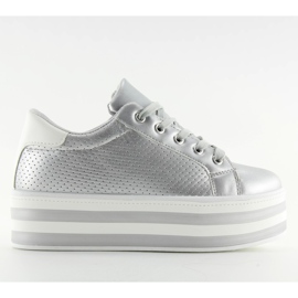 Sølv NB183P Sølv sneakers på høj sål grå