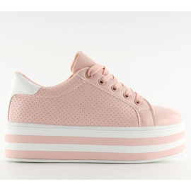 Pink pink sneakers på høj sål lyserød