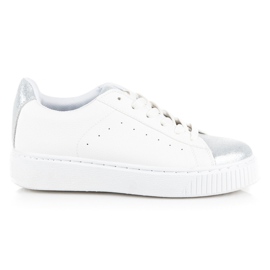 Bundne sneakers med slangeprint hvid grå