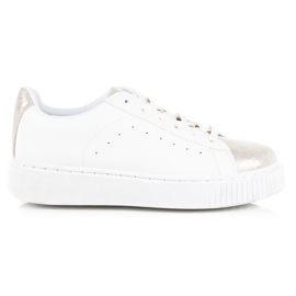 Bundne sneakers med slangeprint hvid