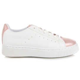 Bundne sneakers med slangeprint hvid