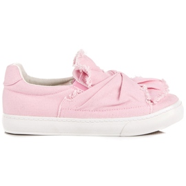 Slip-on sneakers med sløjfe lyserød