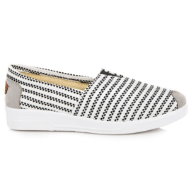 Slip-on sneakers med striber sort hvid