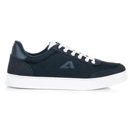 American Club Amerikanske klub læder sneakers marine blå
