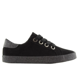 Sorte damesneakers AK03P Sort grå