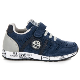 American Club Sneakers med elastik og velcro blå