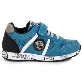 American Club Sneakers med elastik og velcro blå